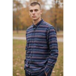 NWT Mizzen & Main City Flannel Shirt Mens M Moisture Wicking Quick Dry Trim Fit